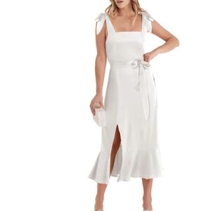 ANRABESS Satin Dress White NWT Small